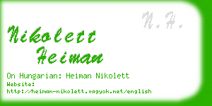 nikolett heiman business card